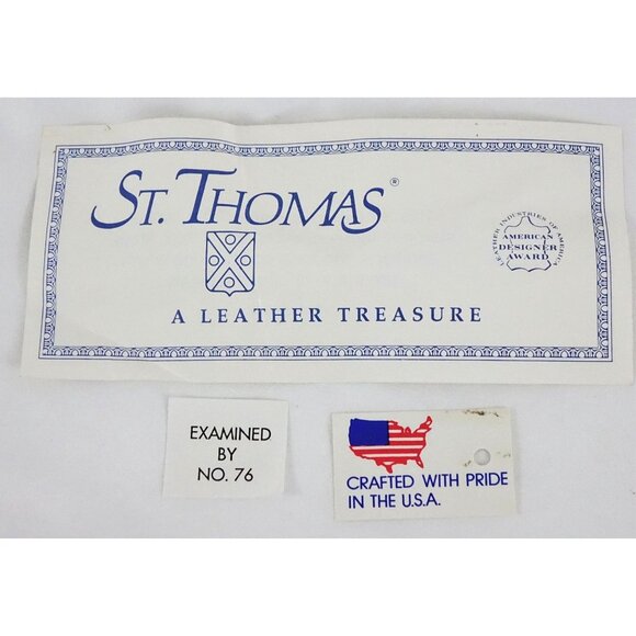 Vintage St Thomas Wallet Black Pebbled Leather Genuine Cowhide Womens Billfold G - Picture 4 of 7